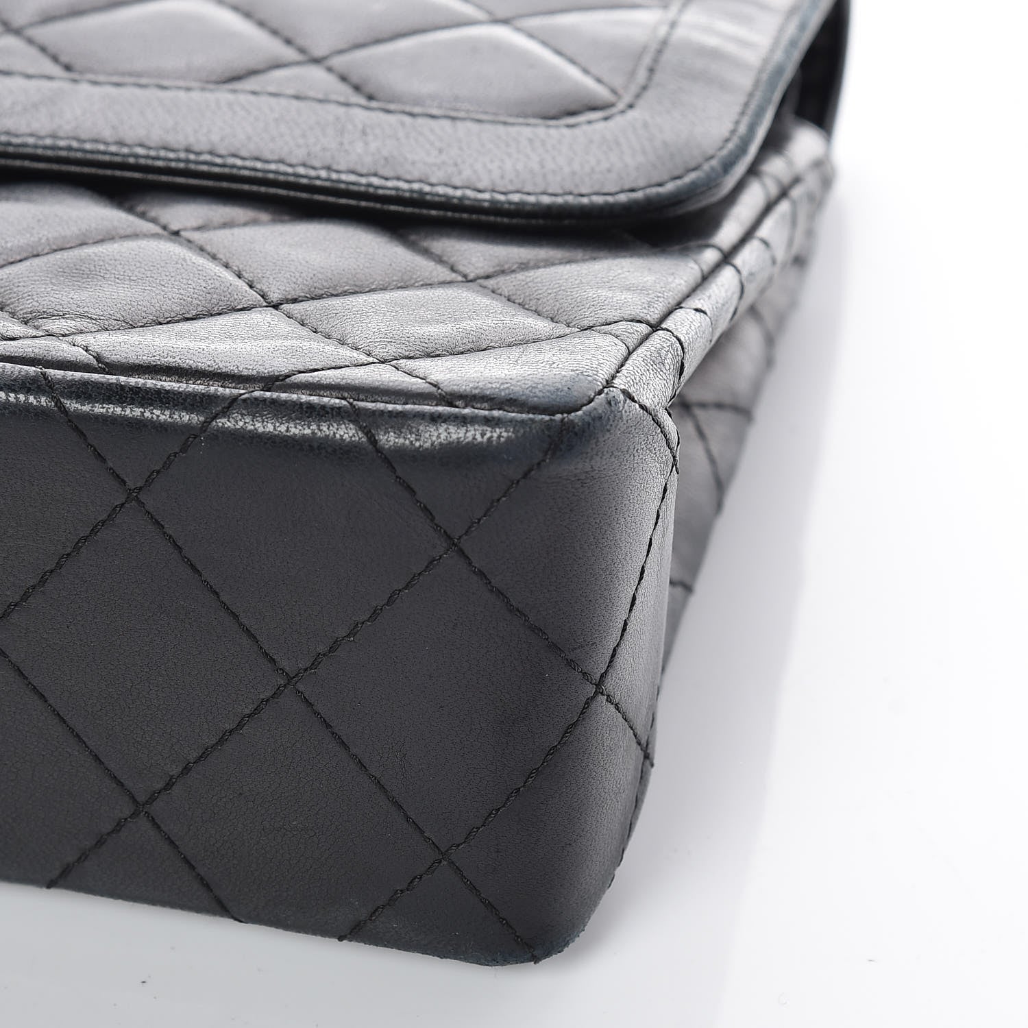 Chanel Lambskin Quilted Medium Double Flap Black 7 of 17