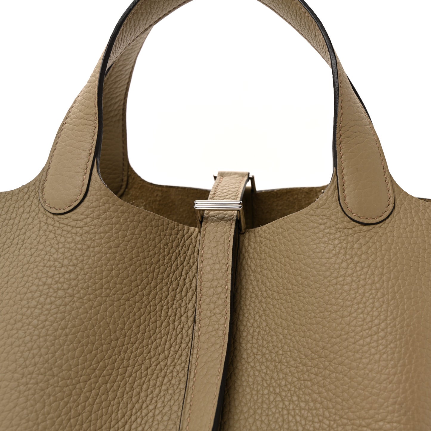 Taurillon Clemence Picotin Lock 18 PM Beige Marfa
