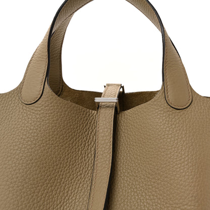 Hermes Taurillon Clemence Picotin Lock 18 PM Beige Marfa 7 of 9