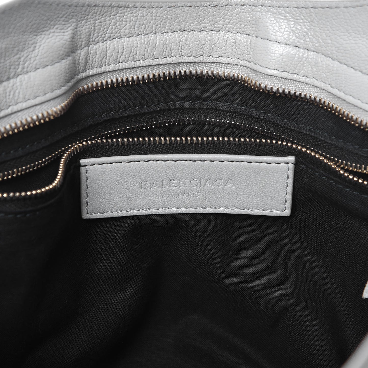 Chevre Gold Metallic Edge Hardware City Gris Perle