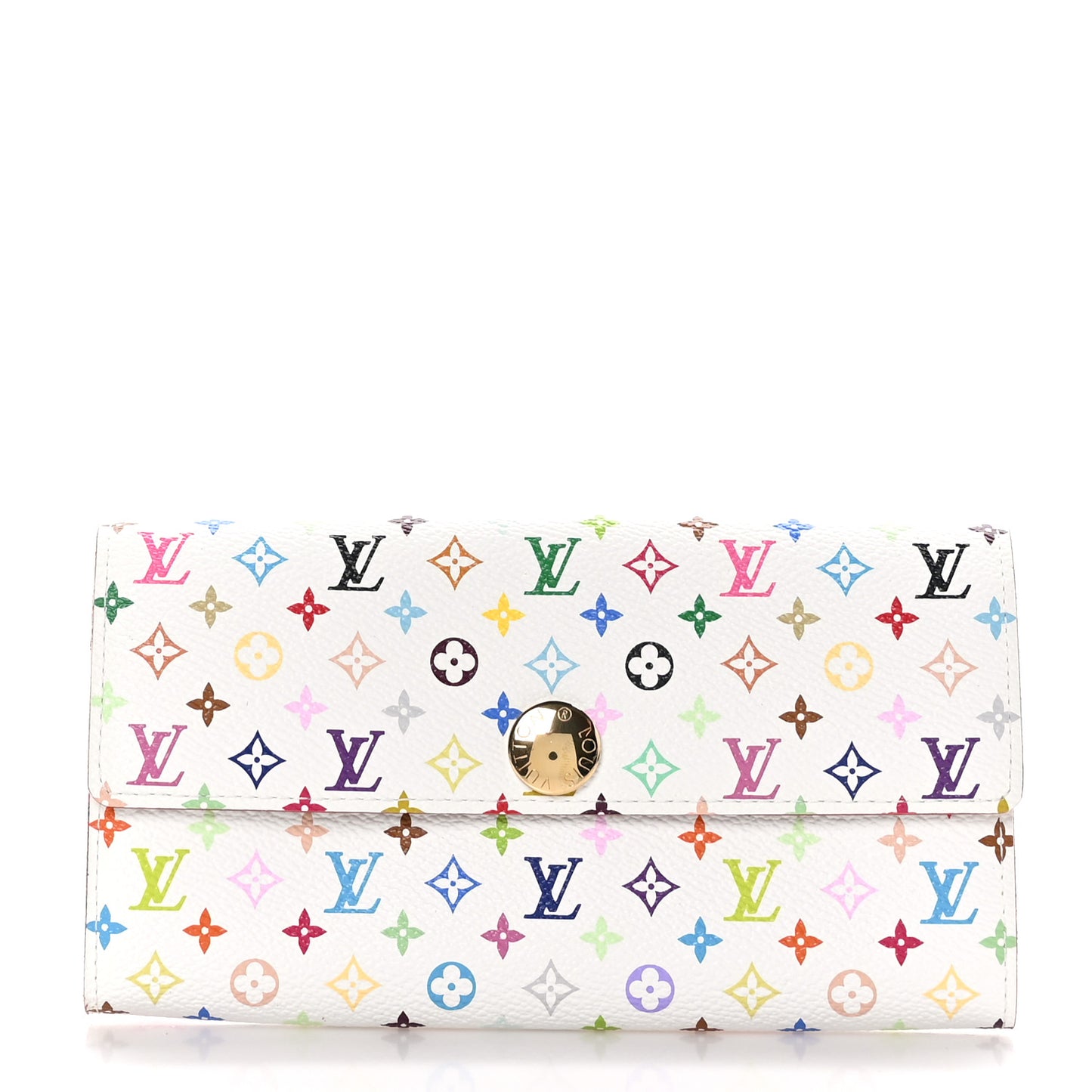 Monogram Multicolor Sarah Wallet White