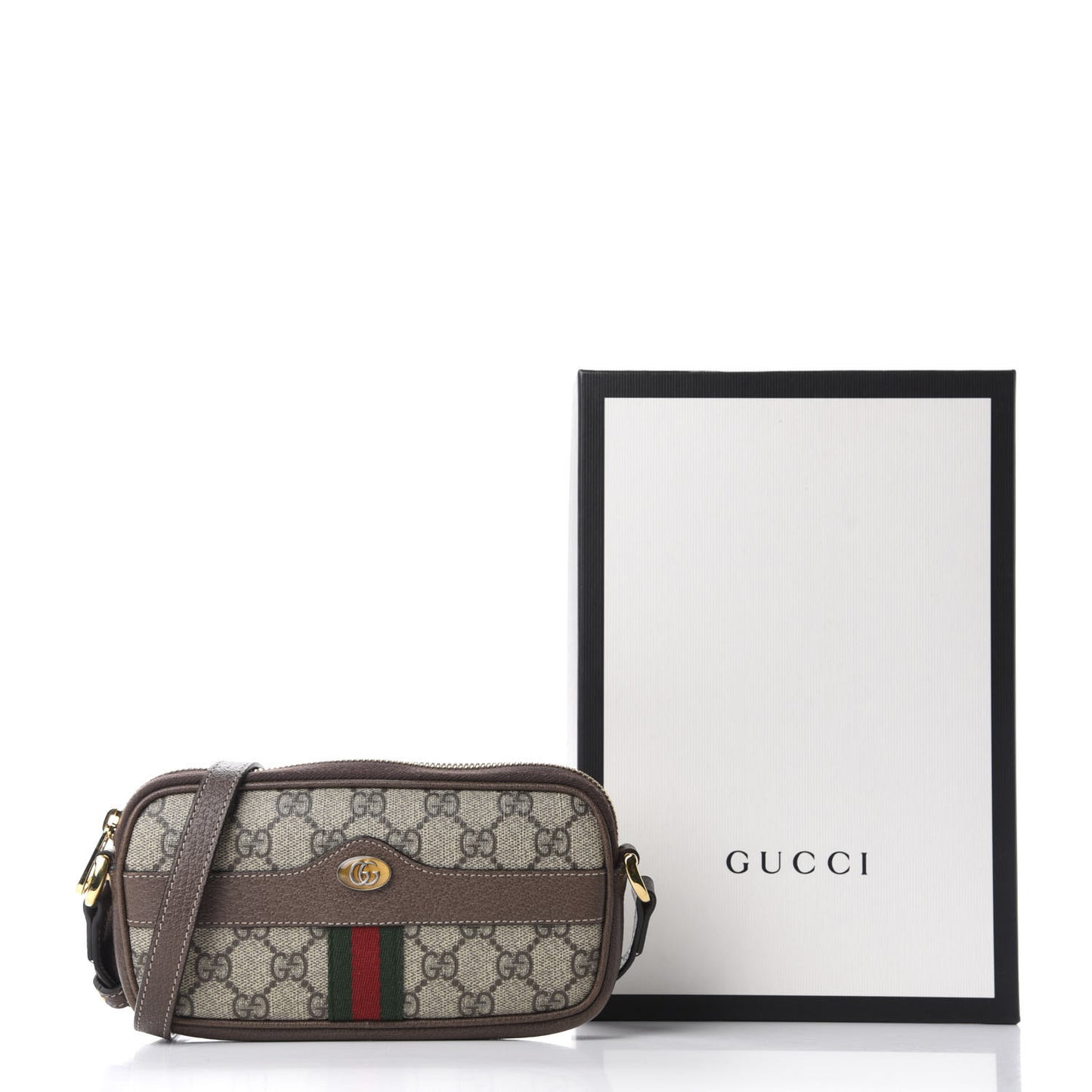 GG Supreme Monogram Web Mini Ophidia GG Bag Brown