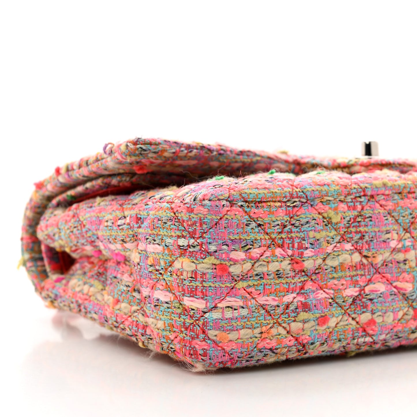 Tweed Quilted Medium Double Flap Multicolor