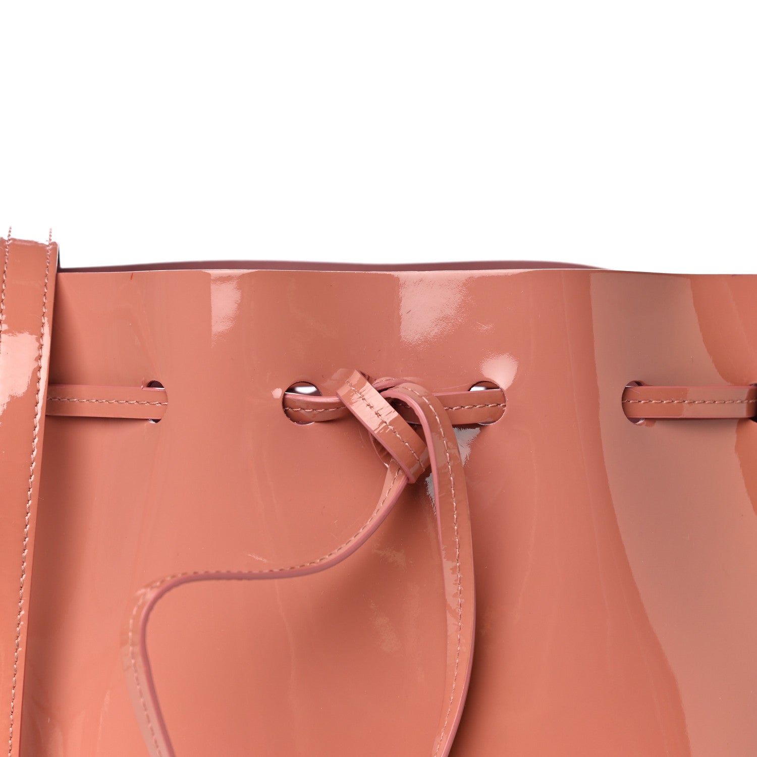 Mansur Gavriel Patent Calfskin Mini Bucket Blush 7 of 9