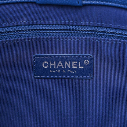 Chanel Caviar Stitched Shopping Tote Blue 6 of 10