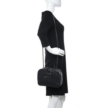 Chanel Shiny Calfskin Goatskin Quilted Coco Curve Vanity Black 2 of 12