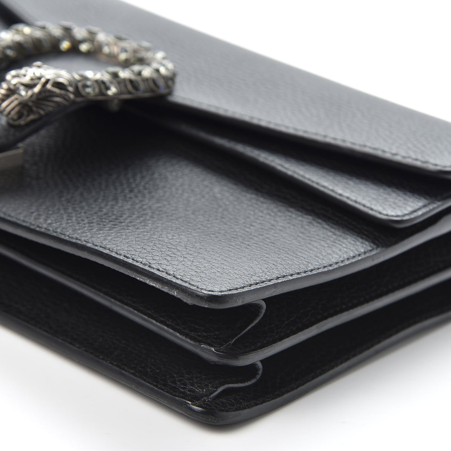 Pebbled Calfskin Small Dionysus Shoulder Bag Black