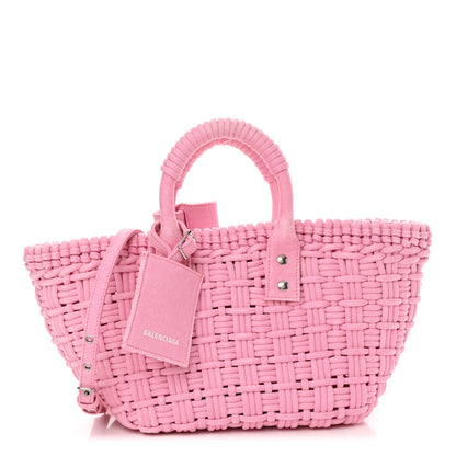 Balenciaga Washed Frayed Denim Braided XS Bistro Basket Pink 1 of 16