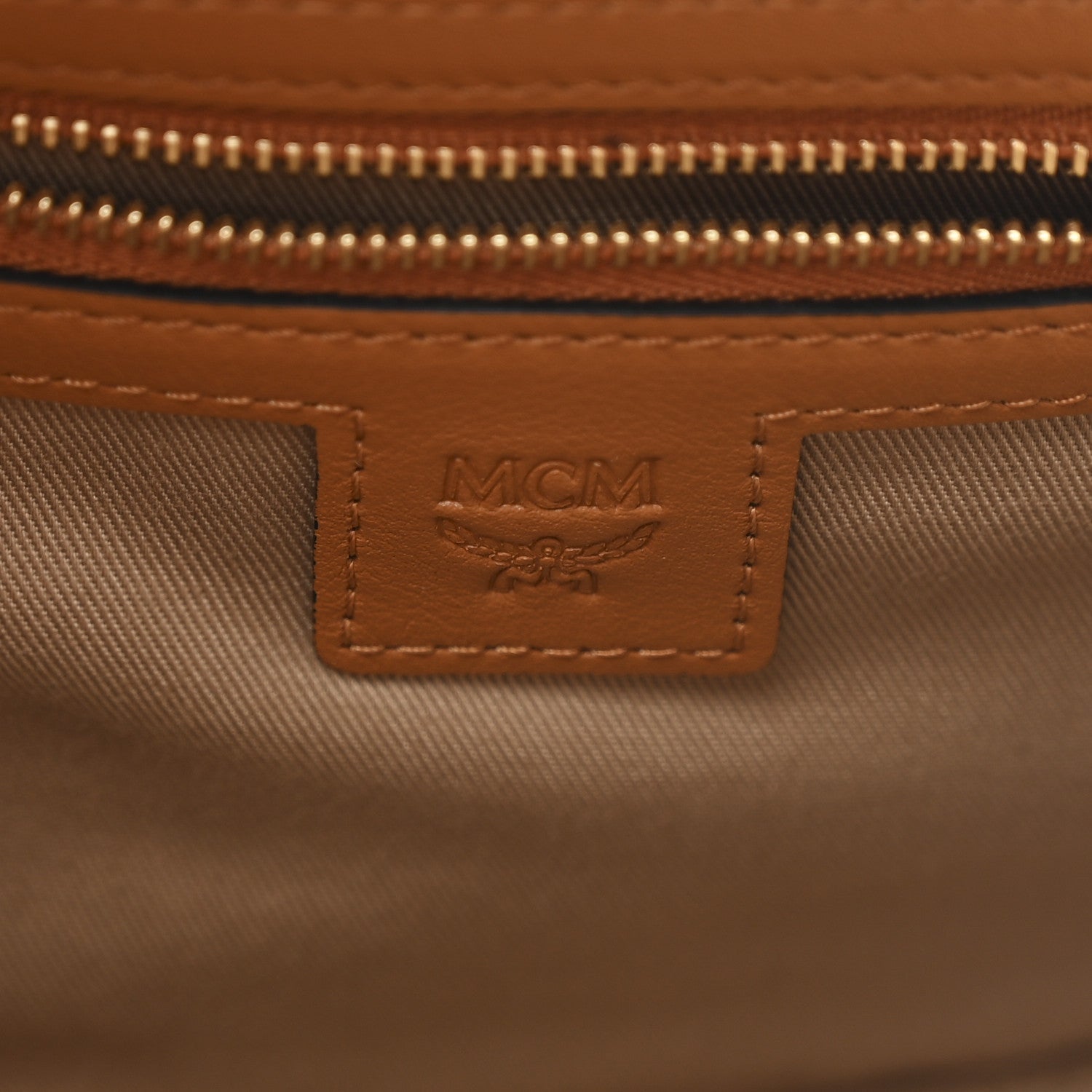 MCM Visetos Essential Small Disco Tote Cognac 6 of 12
