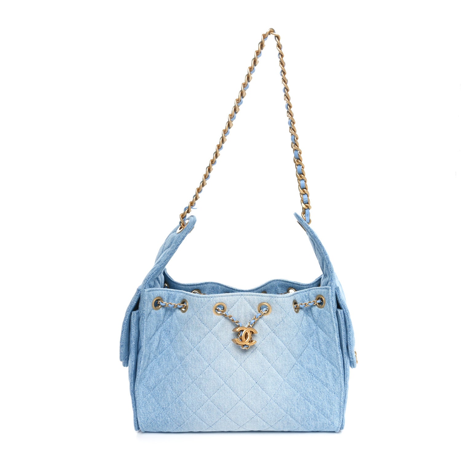 Chanel Washed Denim Quilted Small Chanel 25 Handbag Blue 1 of 11