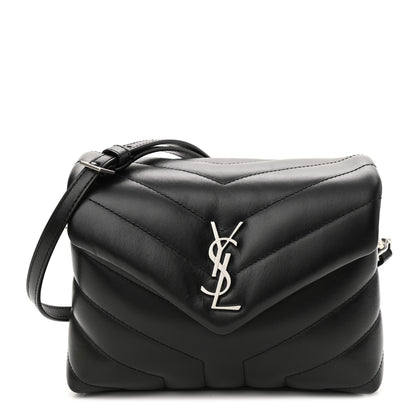 Saint Laurent Calfskin Y Quilted Monogram Toy Loulou Crossbody Bag Black 1 of 12
