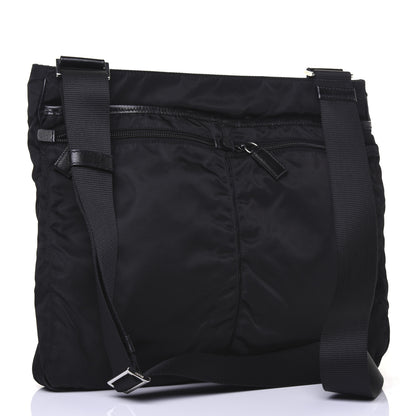 Prada Nylon Flat Messenger Bag Black 3 of 14