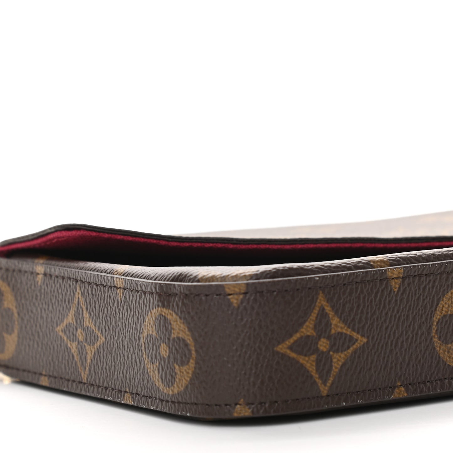 Monogram Pochette Felicie Chain Wallet Fuchsia