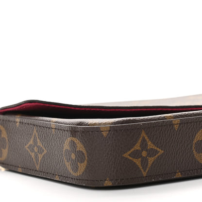 Louis Vuitton Monogram Pochette Felicie Chain Wallet Fuchsia 10 of 13