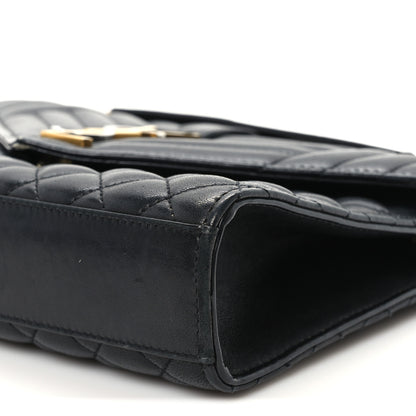 Saint Laurent Lambskin Mixed Matelasse Triquilt Medium Monogram Satchel Black 10 of 10