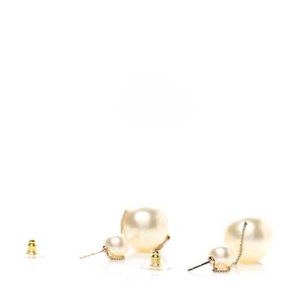 Chanel Pearl CC Chain Drop Earrings Gold 3 of 3