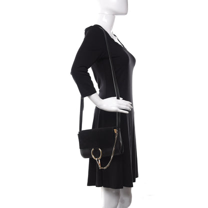 Chloe Suede Calfskin Small Faye Shoulder Bag Black 2 of 9