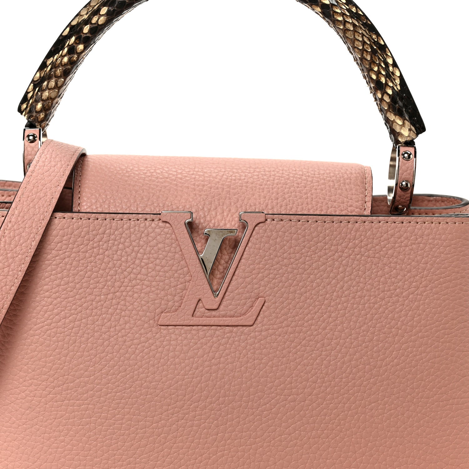 Louis Vuitton Taurillon Snakeskin Capucines PM Magnolia 7 of 9