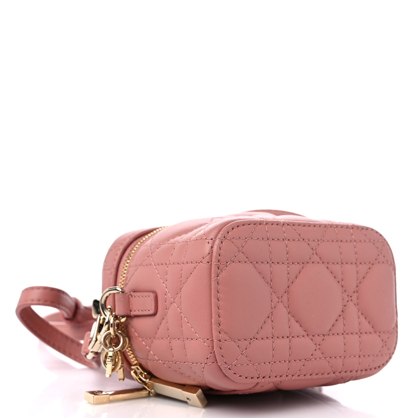 Lambskin Cannage Micro Vanity Case Ethereal Pink