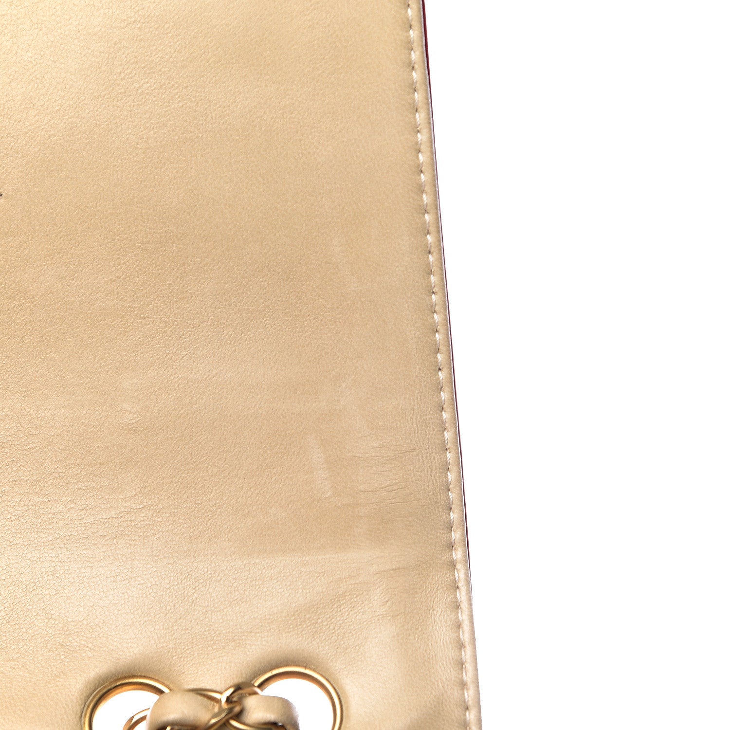 Chanel Lambskin Patent Chocolate Bar Flap Beige Red 11 of 15