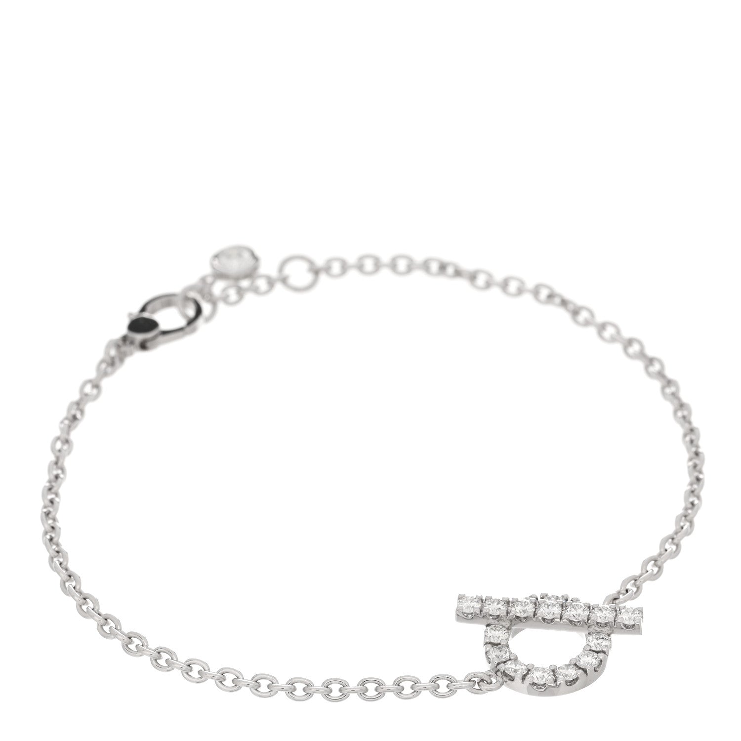 Hermes 18K White Gold Diamond Finesse Bracelet SH 1 of 4