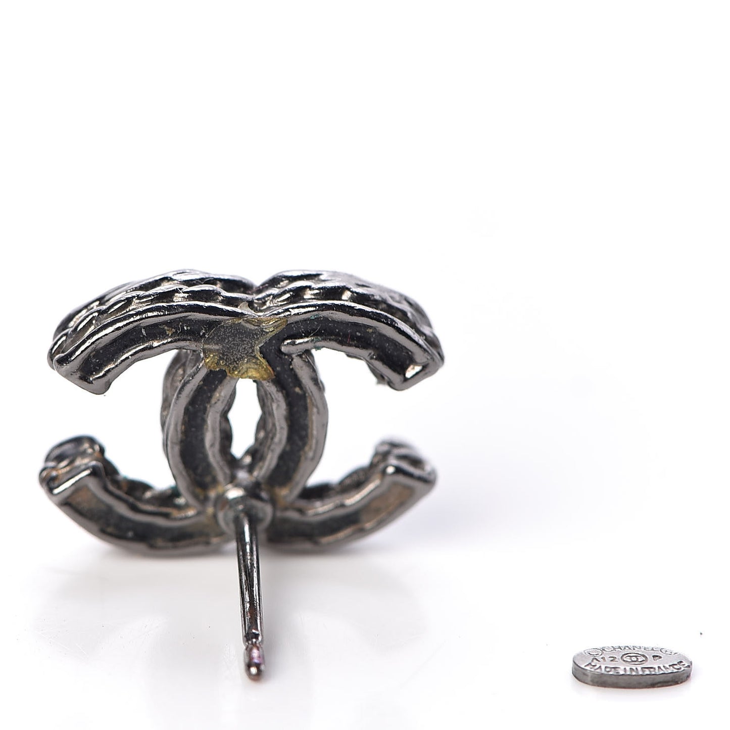 Ruthenium Crystal CC Earrings Silver Black