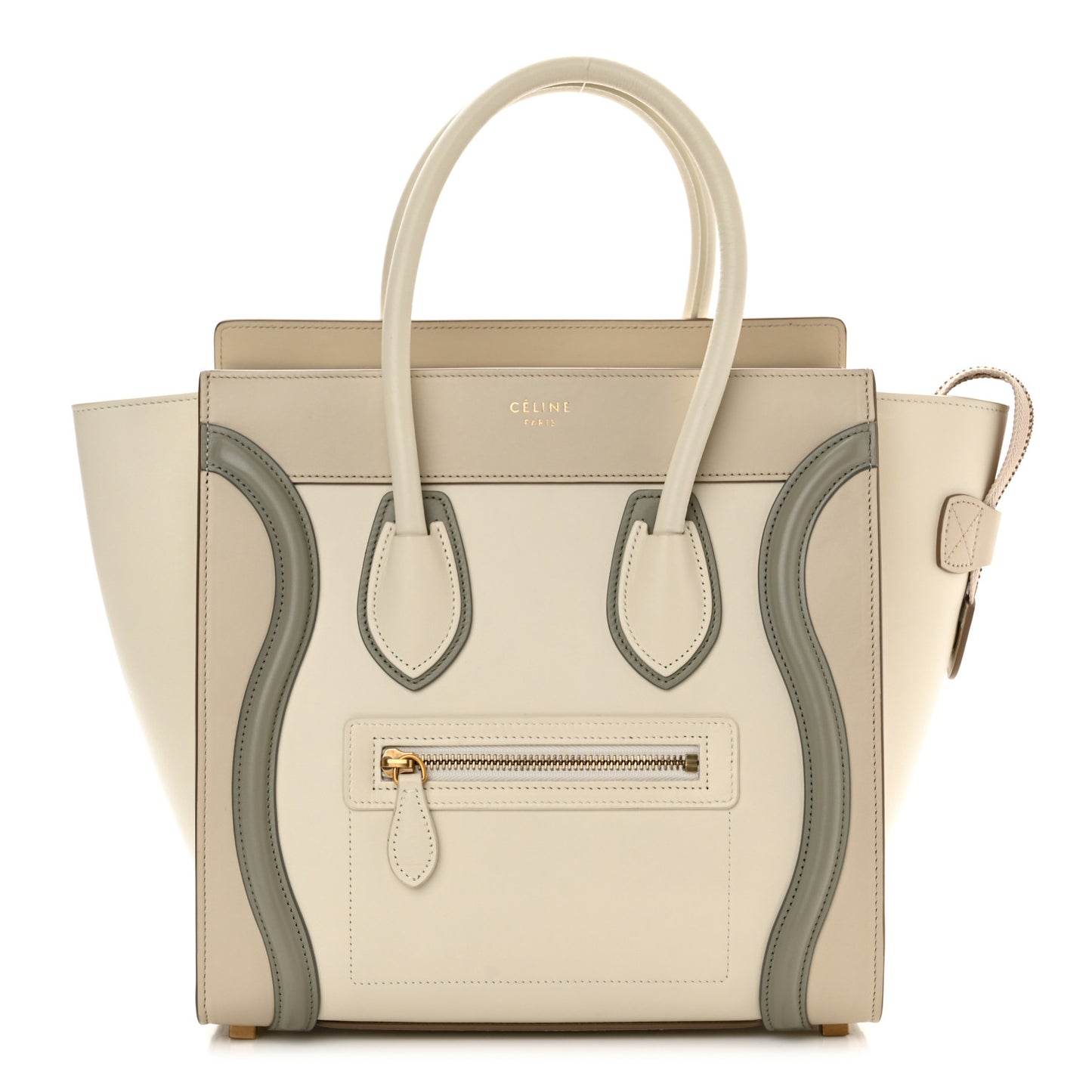 Shiny Smooth Calfskin Micro Tri-Color Luggage Natural