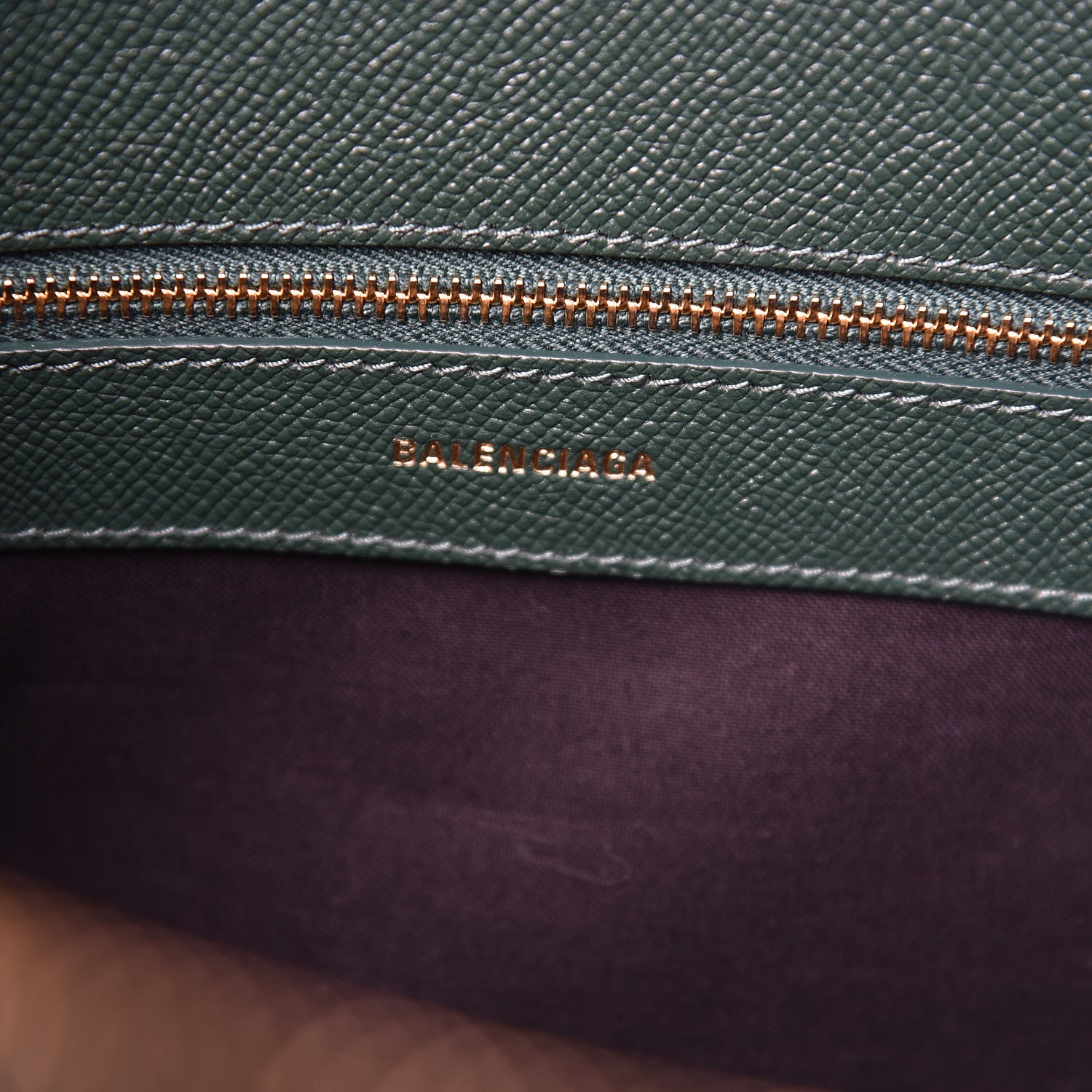 Balenciaga Signature Grained Calfskin Logo M Ville Top Handle Bag Vert Malachite 6 of 7