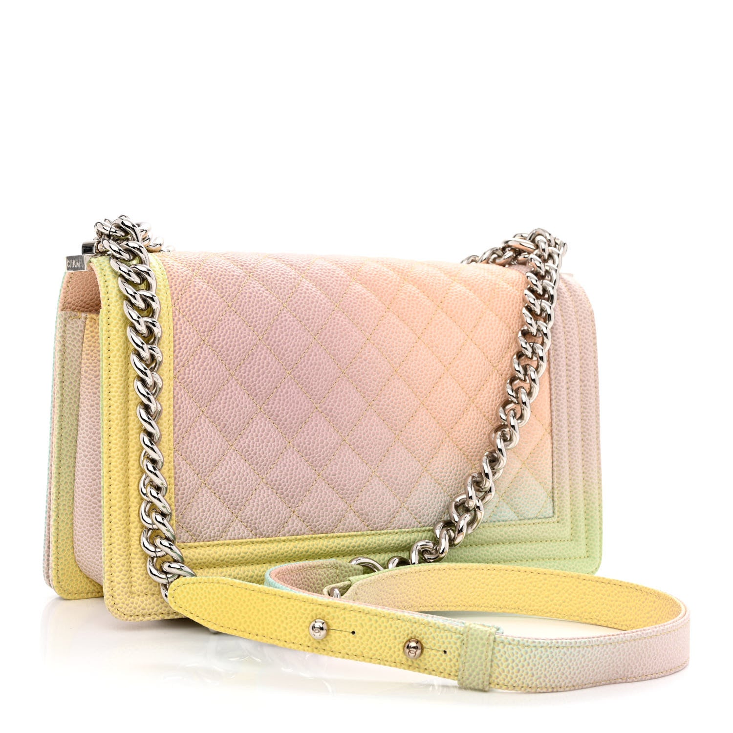 Chanel Caviar Quilted Medium Cuba Rainbow Boy Flap Pink Multicolor 3 of 11