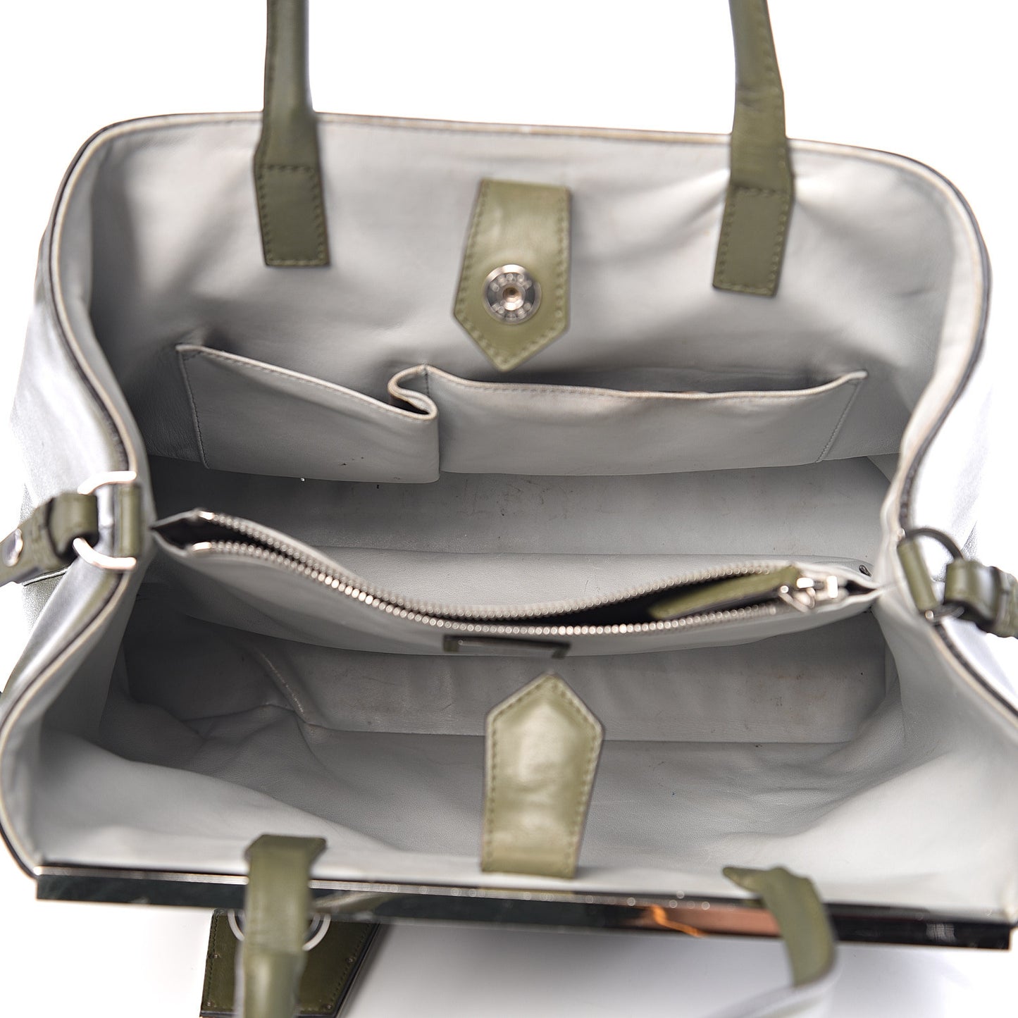 Vitello Dolce Shiny Nappa Plexiglass Granite Regular 2Jours Tote Equatore