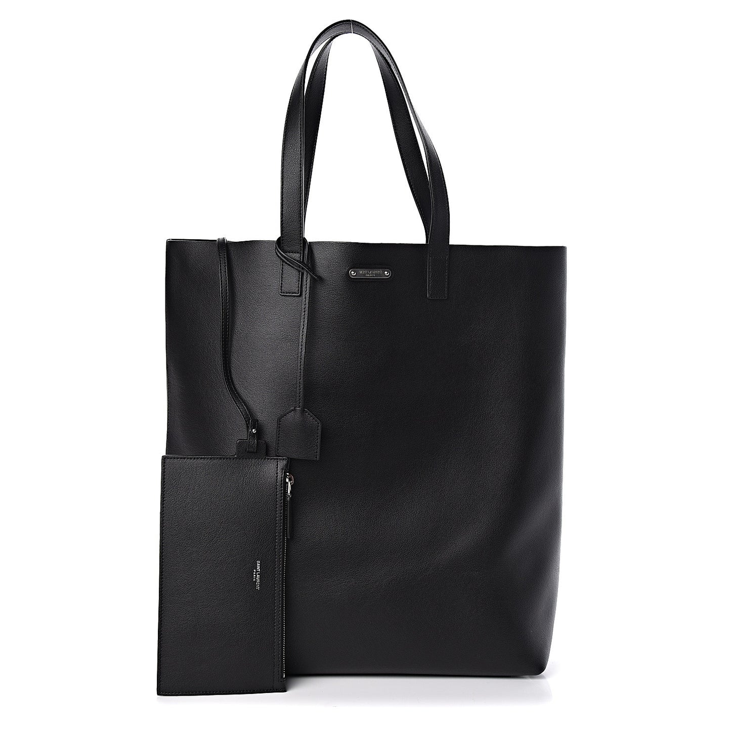 Calfskin Bold Shopping Tote Black