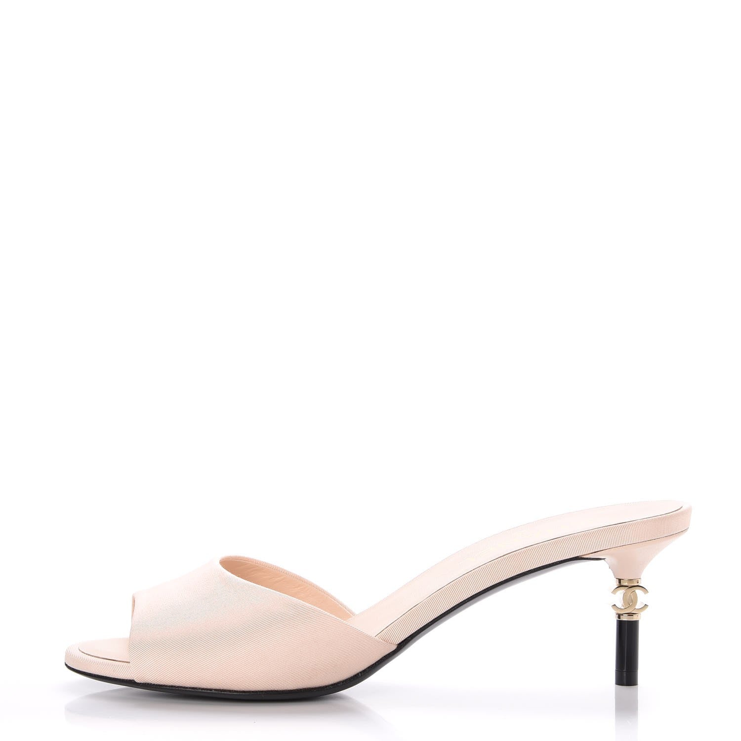 Chanel Grosgrain Lambskin CC Mules 39 Light Pink 1 of 9