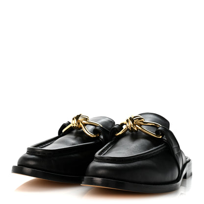 Bottega Veneta Calfskin Astaire Knot Loafer Mules 36.5 Black 4 of 9
