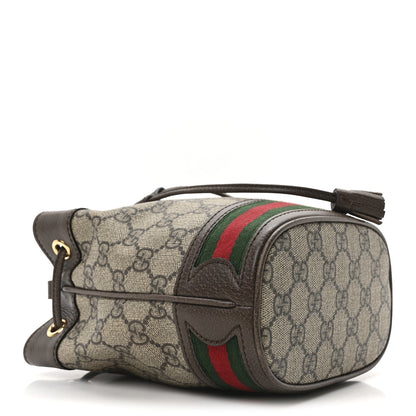 Gucci GG Supreme Monogram Web Mini Ophidia Bucket Bag Brown 4 of 10