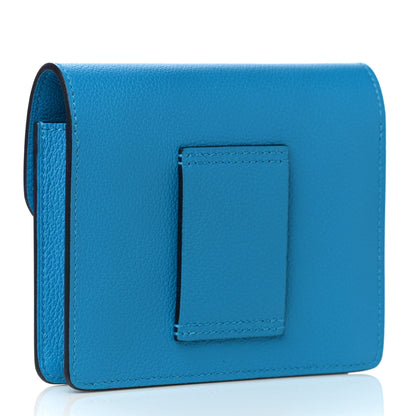 Hermes Evercolor Verso Roulis Slim Wallet Bleu Frida Rose Mexico 4 of 15