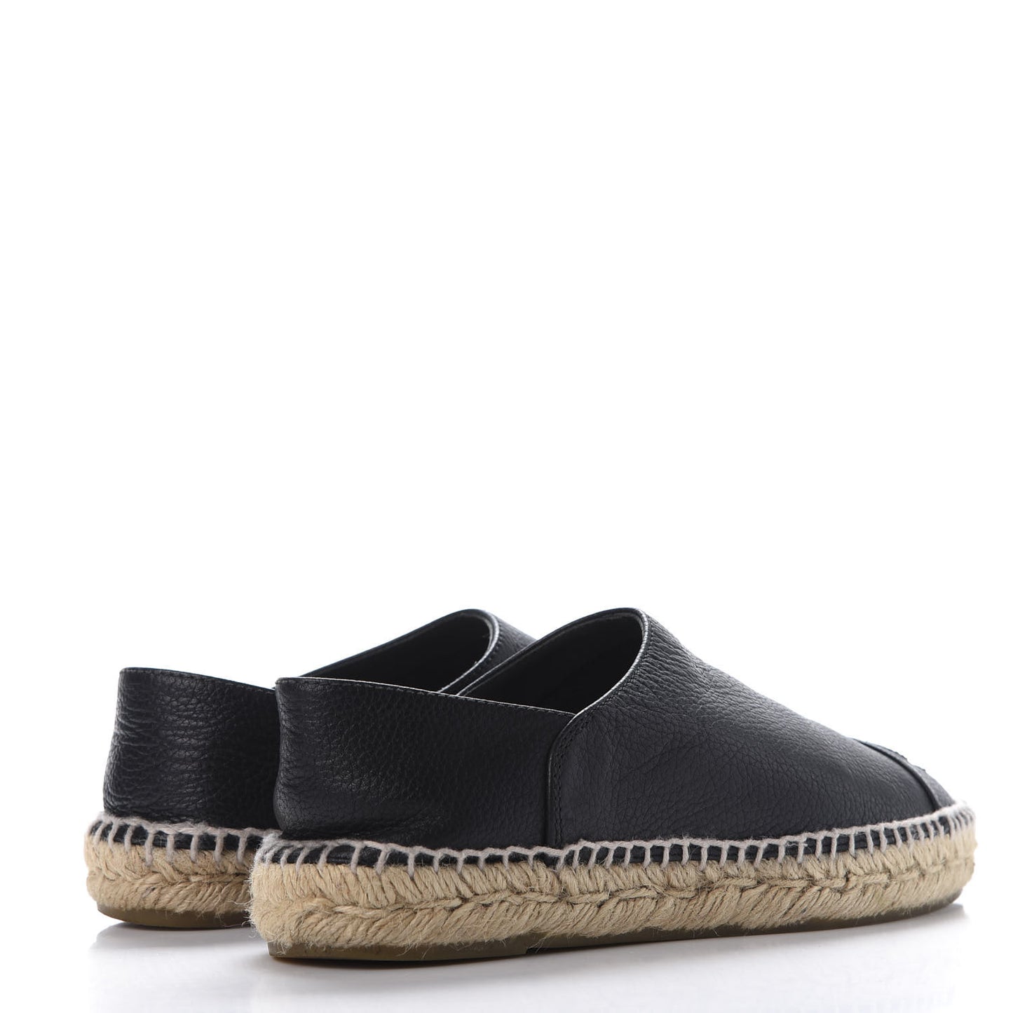 Grained Calfskin CC Espadrilles 37 Black