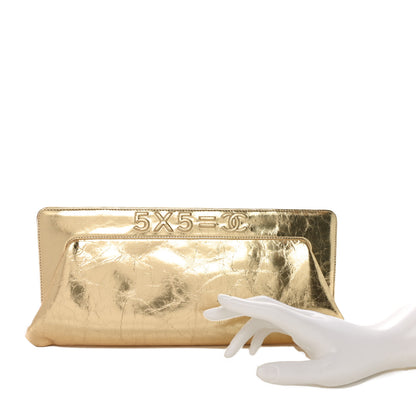 Chanel Metallic Lambskin Tweed We Need 5x5=CC Clutch Gold 2 of 10