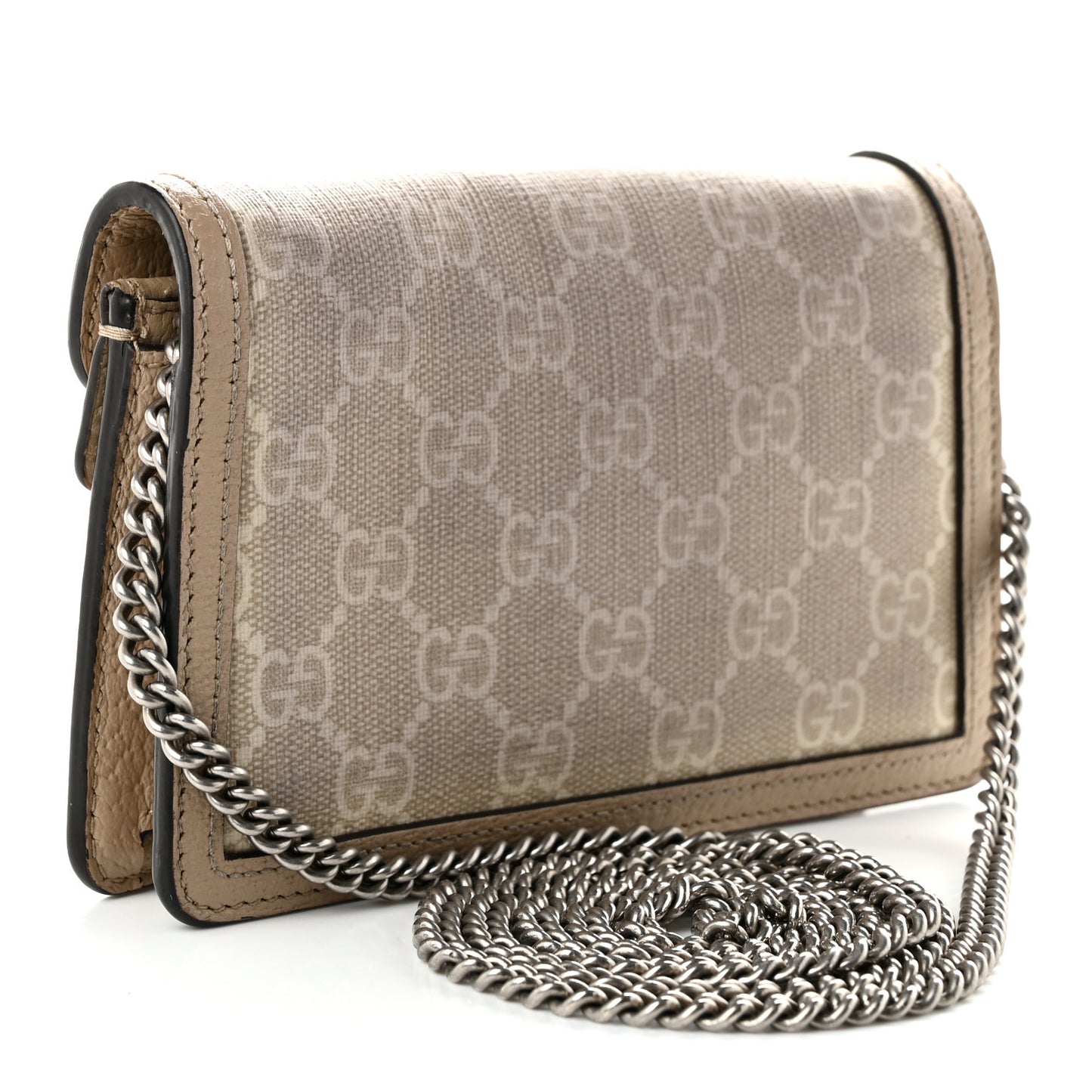GG Supreme Monogram Textured Dollar Calfskin Super Mini Dionysus Shoulder Bag Beige Mystic White Oatmeal