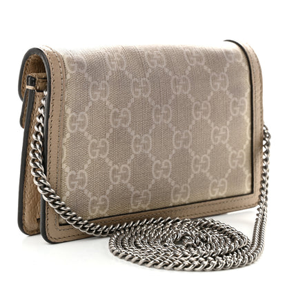 Gucci GG Supreme Monogram Textured Dollar Calfskin Super Mini Dionysus Shoulder Bag Beige Mystic White Oatmeal 3 of 12