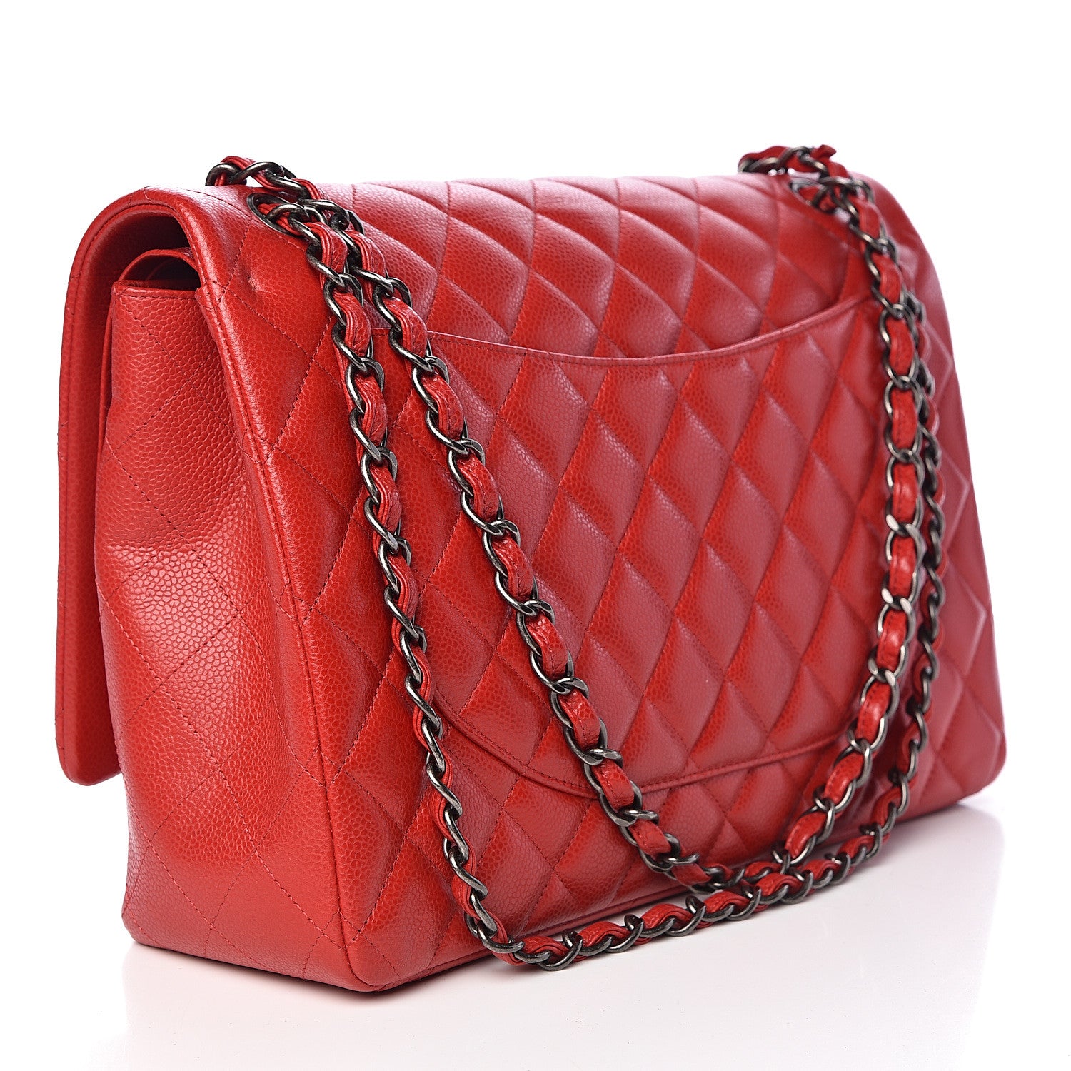 Chanel Caviar Quilted Maxi Double Flap Red 3 of 13