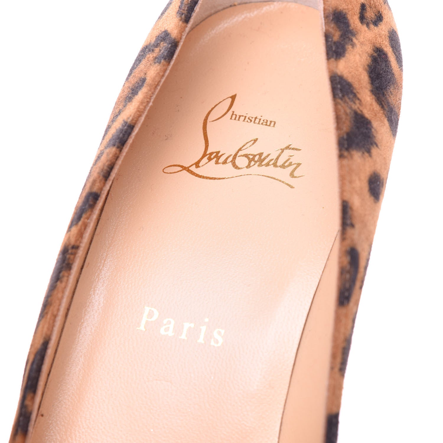 Christian Louboutin Veau Velours Leopard Kate 55 Pumps 37.5 Caramel 8 of 10