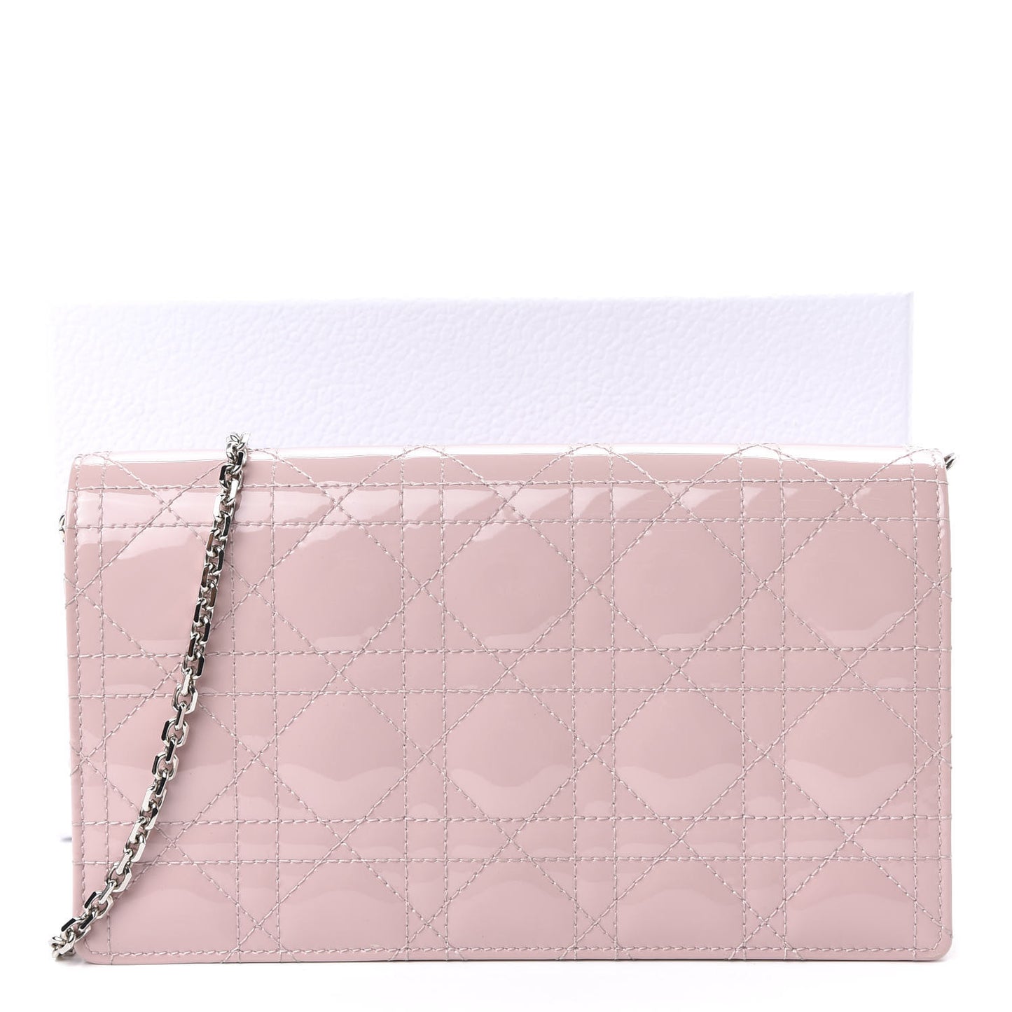 Patent Cannage Lady Dior Convertible Clutch Rose Clair