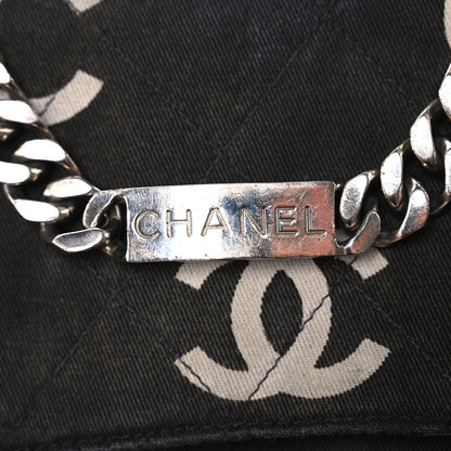 Chanel Canvas Quilted Letter Printed Flap Black 8 of 11