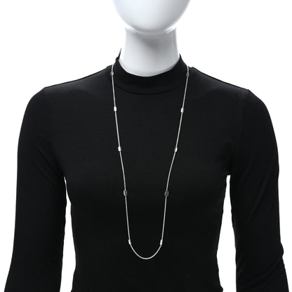 Bulgari 18K White Gold Parentesi Station Necklace 36" 3 of 5