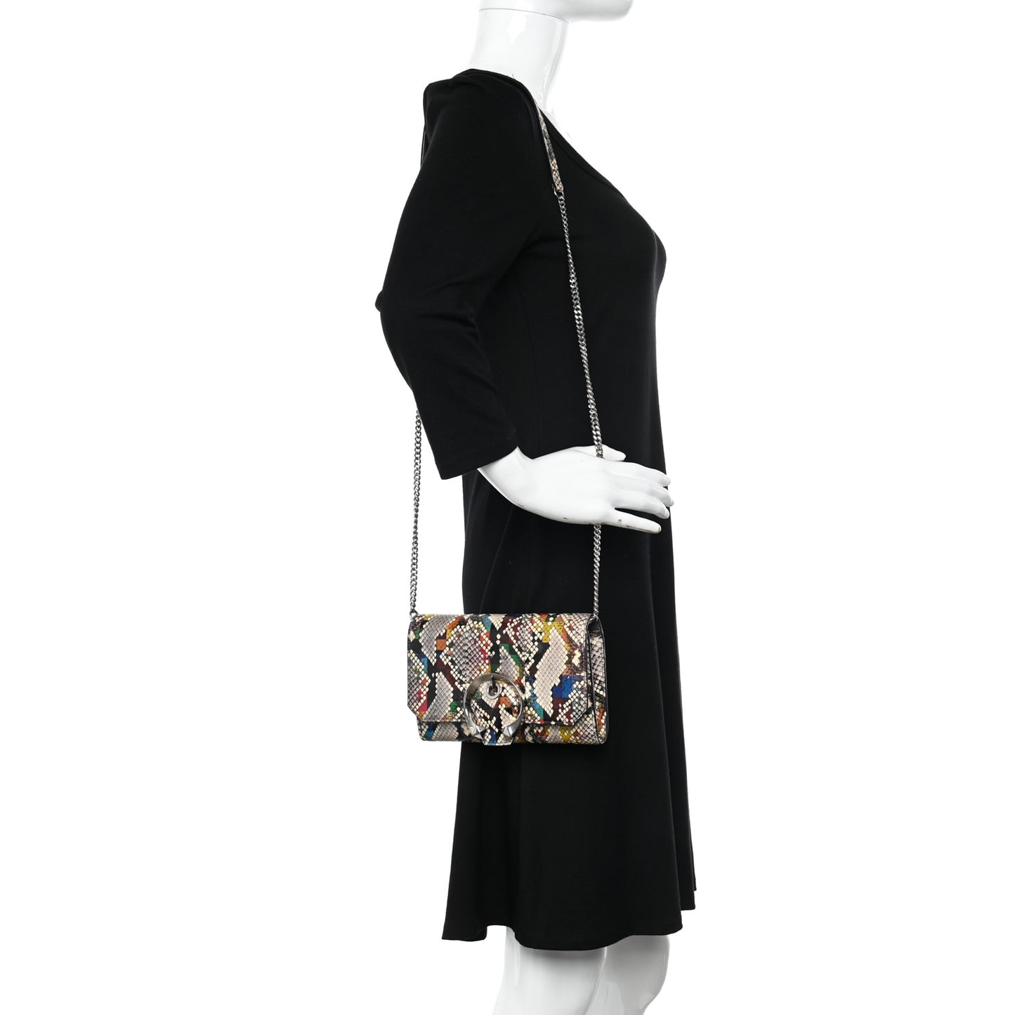 Elaphe Snakeskin Mini Madeline Wallet On Chain Multicolor