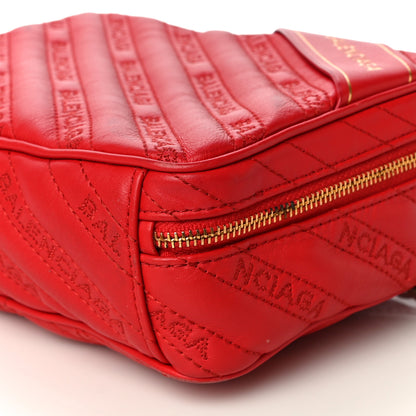 Balenciaga Calfskin Logo Matelasse Chain Strap Blanket Reporter XS Rouge Tango 9 of 19