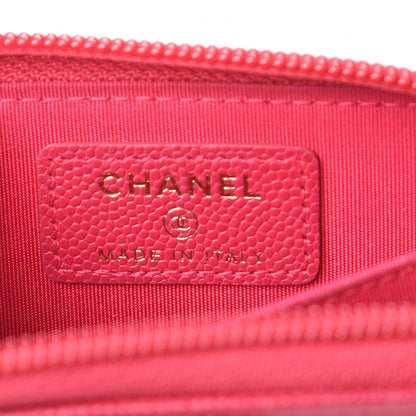 Chanel Caviar Quilted Boy Zip Around Coin Purse Wallet Fuchsia 6 of 9