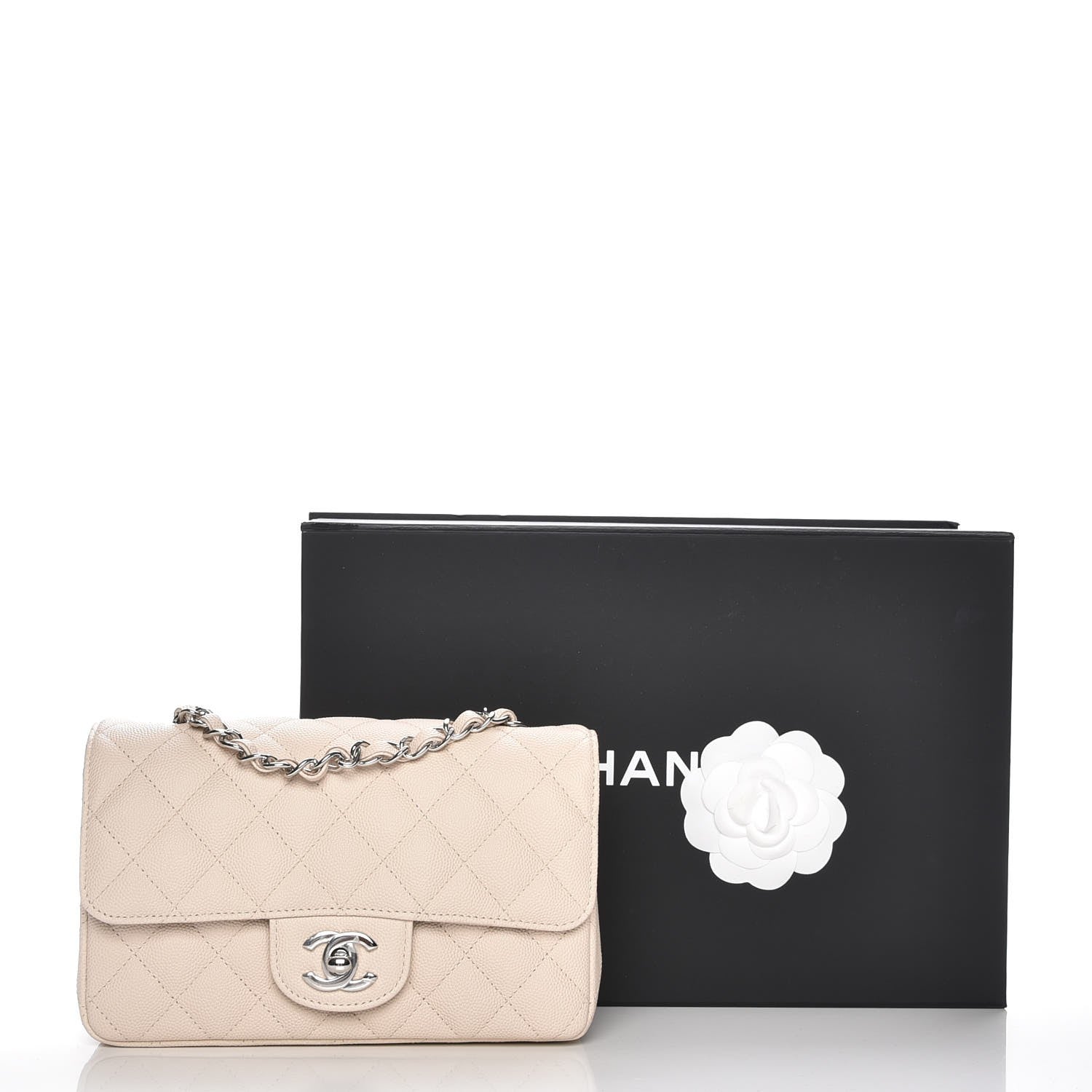 Chanel Caviar Quilted Mini Rectangular Flap Light Beige 7 of 7