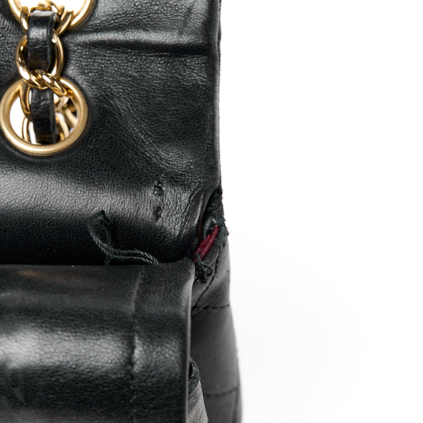 Lambskin Quilted Medium Double Flap Black