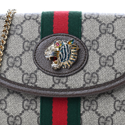 Gucci GG Supreme Monogram Web Mini Rajah Slim Flap Shoulder Bag Beige New Acero 9 of 9